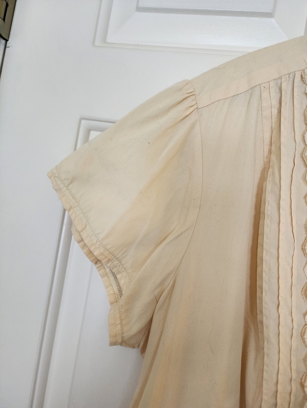 April Cornell Butter Yellow Dress Size Xl Cotton Cottagecore Tradwife Prairie - Picture 10 of 11